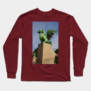 Dragon Bridge in Ljubljana, Slovenia Long Sleeve T-Shirt